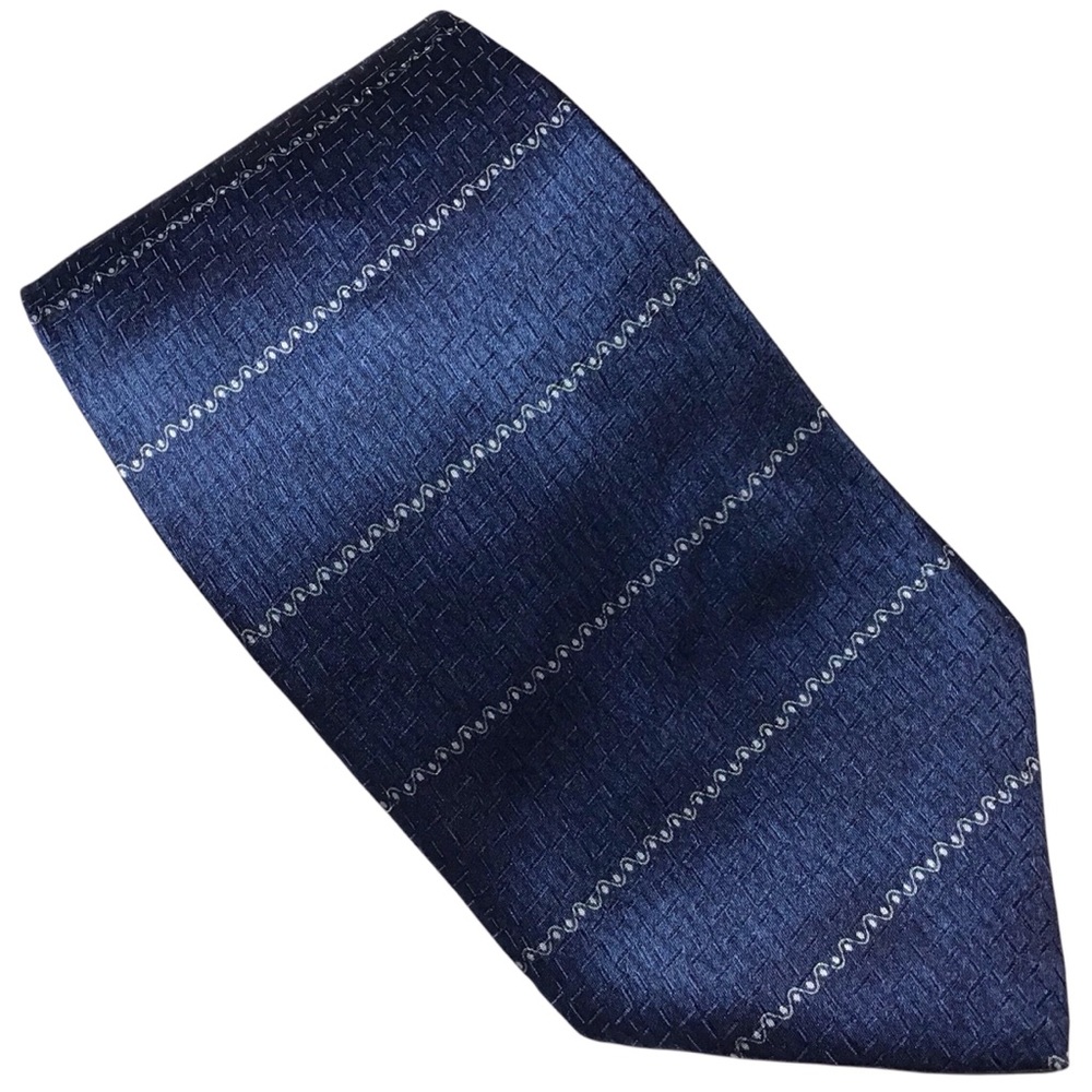 Claybrooke Silk Tie Navy Imported Fabric USA
